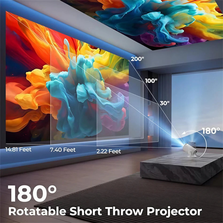 HY300 4K Android 11 Projector — Allwinner H713, WiFi 6, Bluetooth 5.0, 290 ANSI Lumens, 1080P Support, 1280×720 Native Resolution, Portable Cinema Projector for Indoor & Outdoor Use