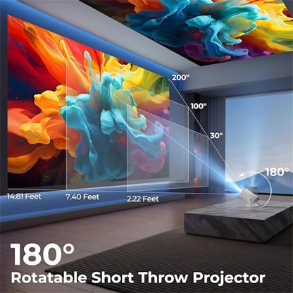 HY300 4K Android 11 Projector — Allwinner H713, WiFi 6, Bluetooth 5.0, 290 ANSI Lumens, 1080P Support, 1280×720 Native Resolution, Portable Cinema Projector for Indoor & Outdoor Use