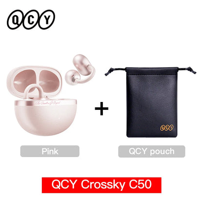 Crossky C50 Open-Ear Wireless Earbuds — Bluetooth 6.0, Clip-On, 4-Mic Call Clarity