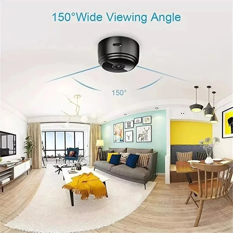 CaA9 Mini WiFi Camera — HD, Night Vision, Indoor/Outdoor Use