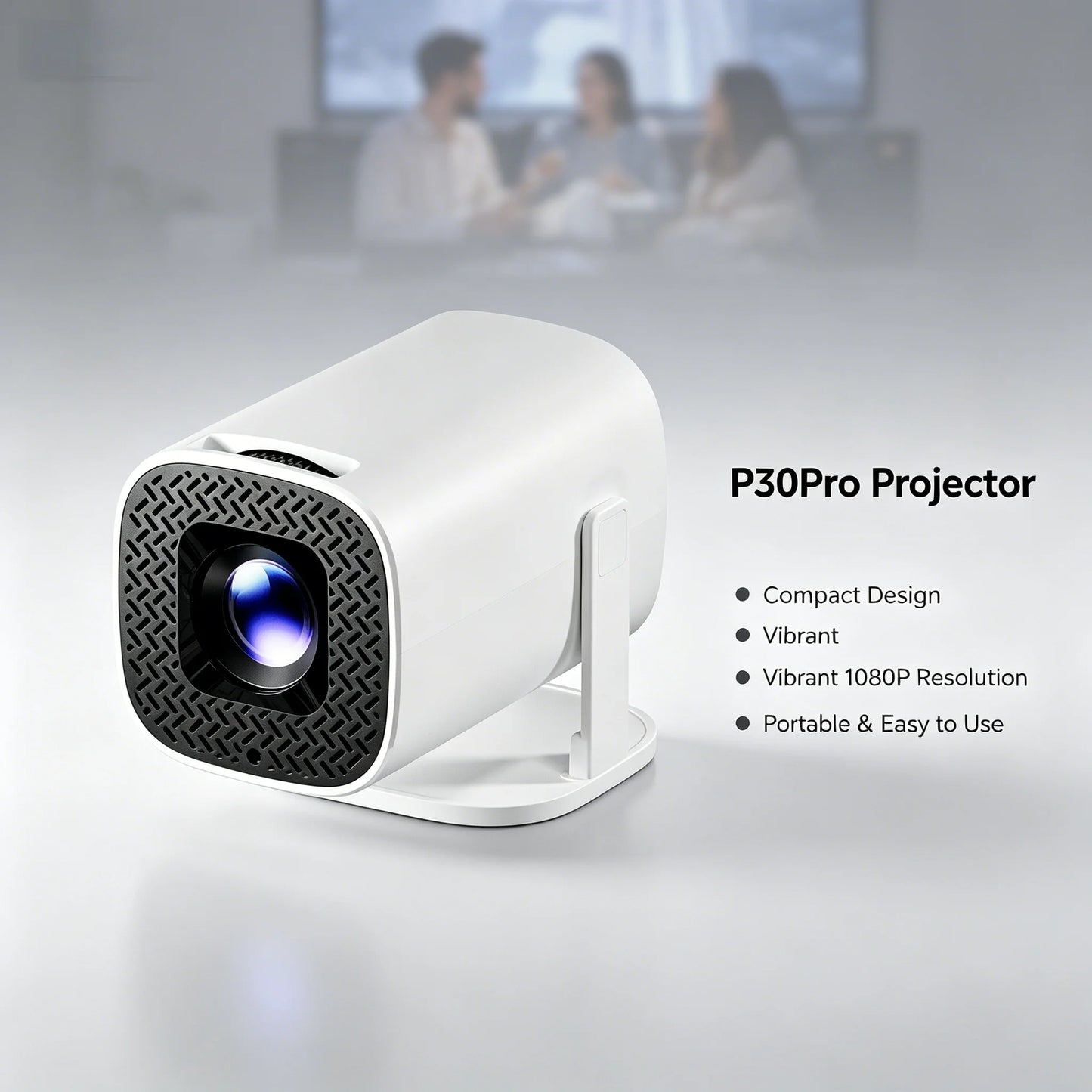 P30 Pro Smart Projector — Android 14, Native 720p, 4K Decoding, WiFi 6