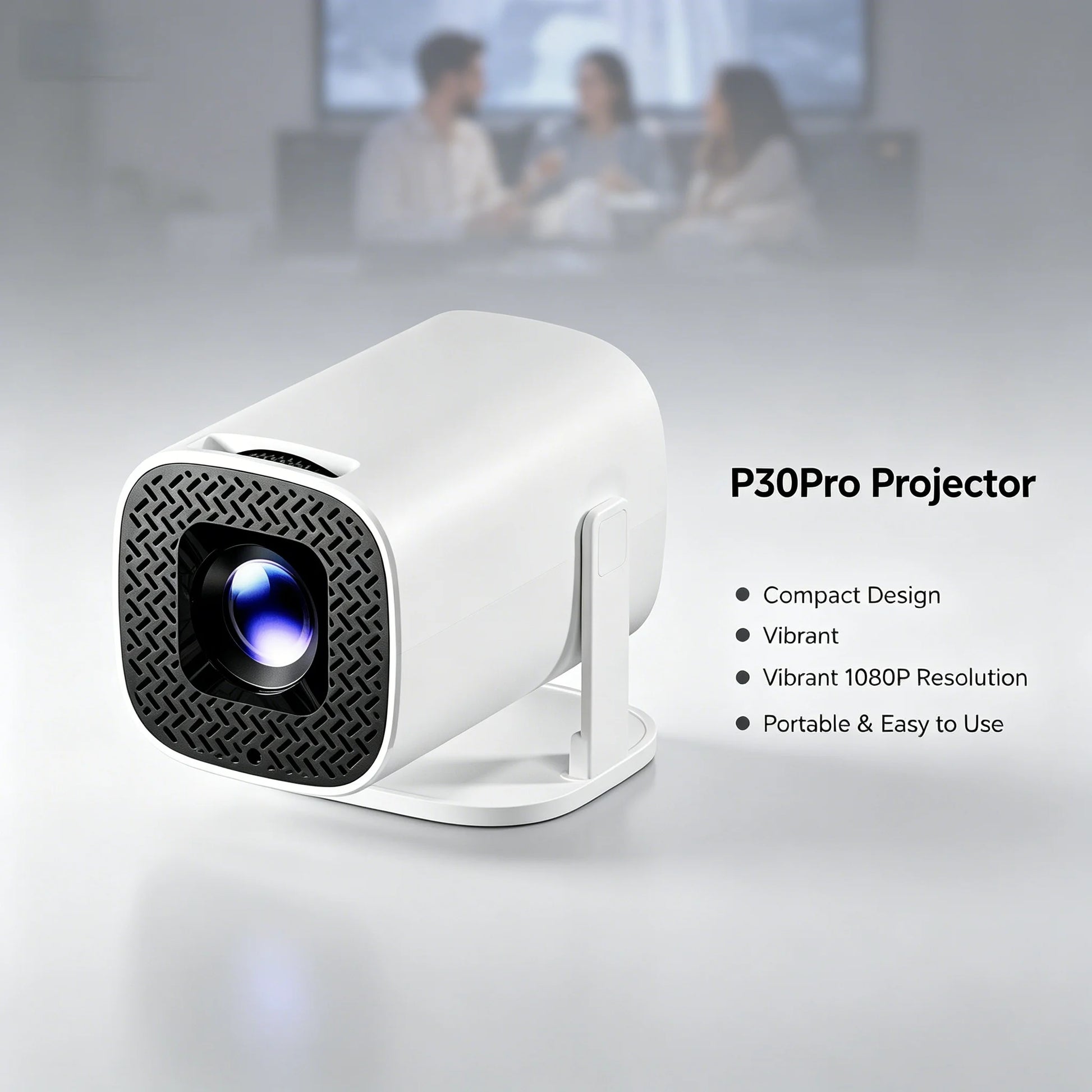 P30 Pro Smart Projector — Android 14, Native 720p, 4K Decoding, WiFi 6