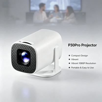 P30 Pro Smart Projector — Android 14, Native 720p, 4K Decoding, WiFi 6