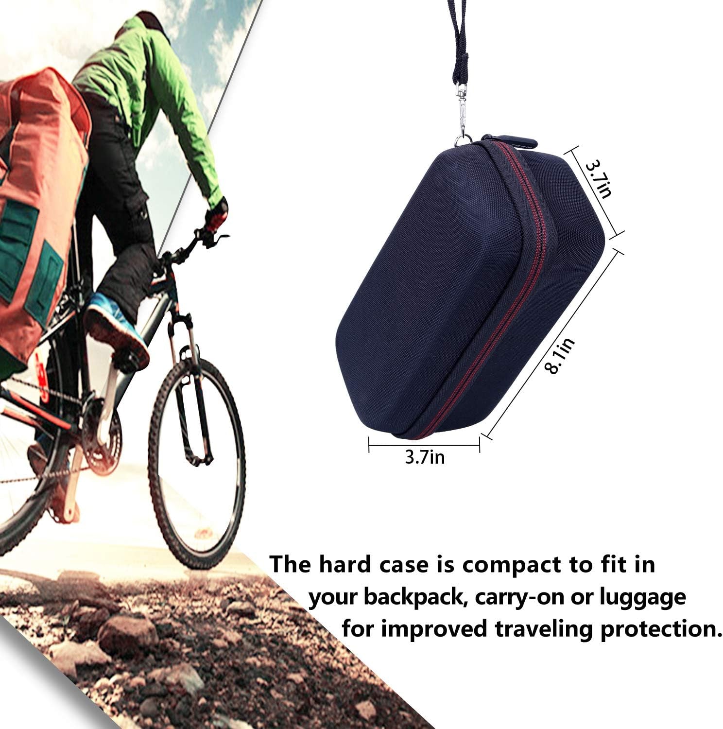 LTGEM Hard Carrying Case for JBL Flip 5/6/7 & Flip Grip — Protective Travel & Storage Bag for Waterproof Portable Bluetooth Speaker (Black/Pink, Case Only)