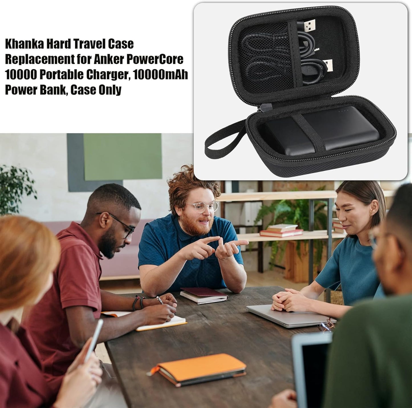 Protective Hard Case for Anker PowerCore Speed 10000 & PowerCore II 10000mAh — Durable Shell, Accessory Storage Pocket, Travel-Ready Design