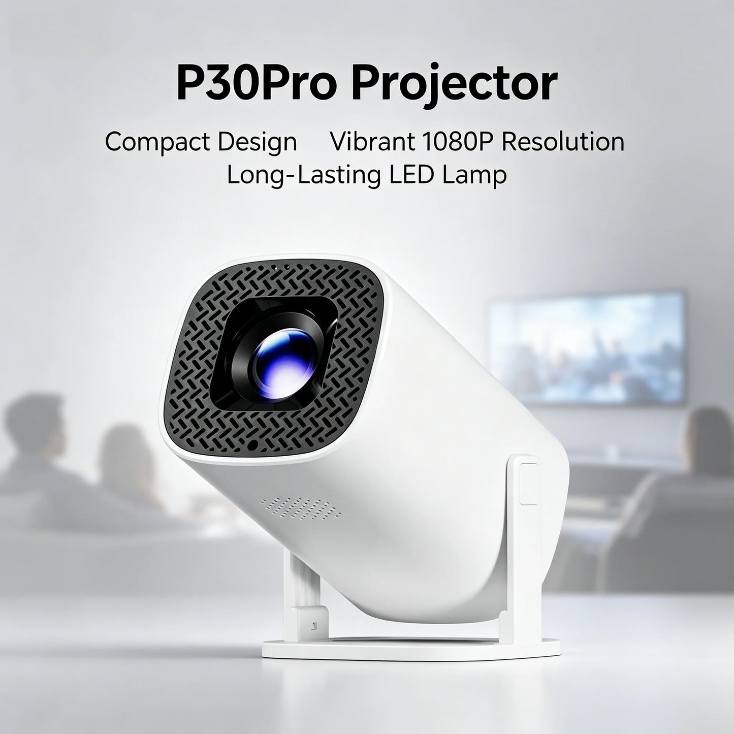 P30 Pro Smart Projector — Android 14, Native 720p, 4K Decoding, WiFi 6