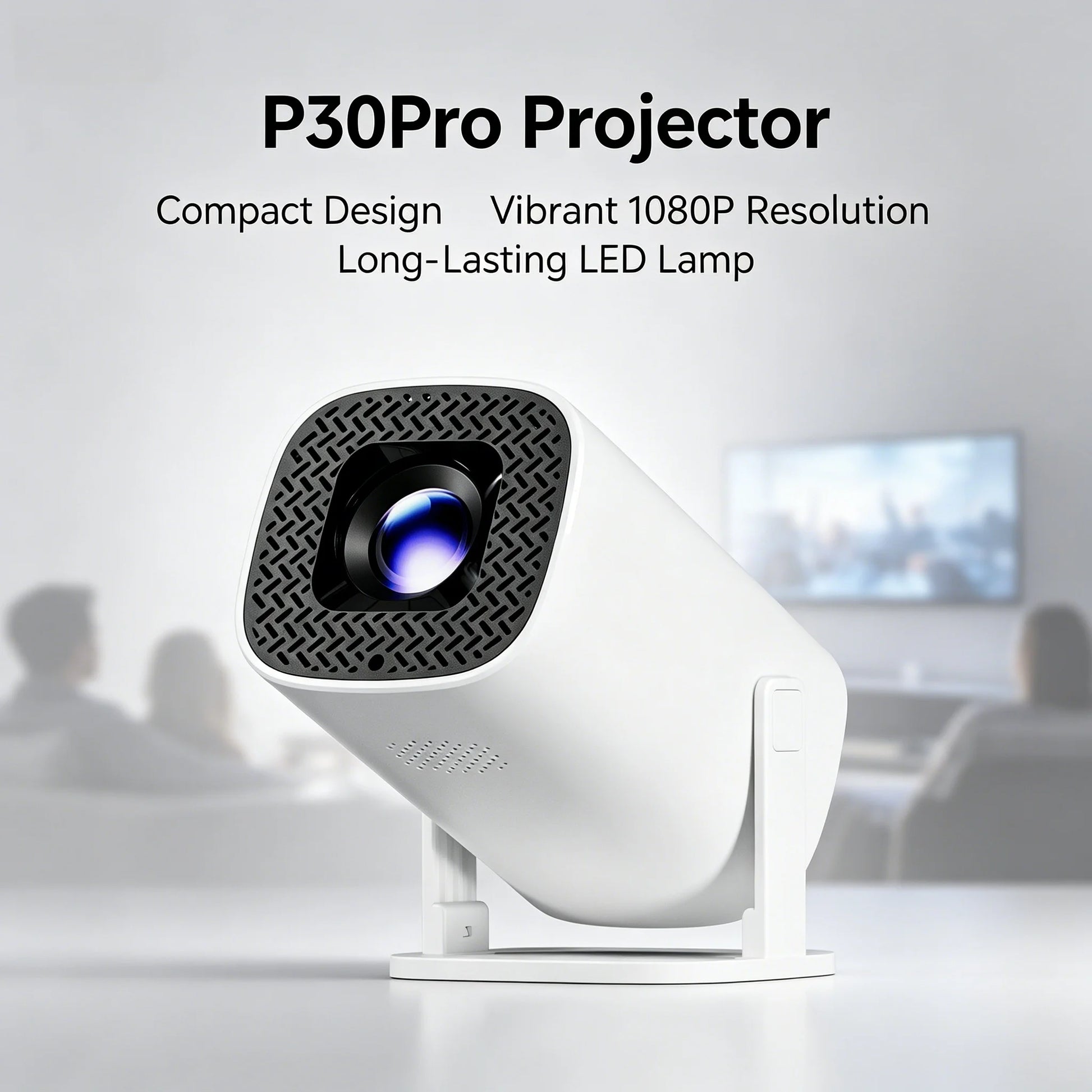 P30 Pro Smart Projector — Android 14, Native 720p, 4K Decoding, WiFi 6