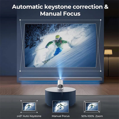 HY300 4K Android 11 Projector — Allwinner H713, WiFi 6, Bluetooth 5.0, 290 ANSI Lumens, 1080P Support, 1280×720 Native Resolution, Portable Cinema Projector for Indoor & Outdoor Use