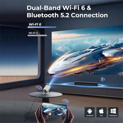 HY300 4K Android 11 Projector — Allwinner H713, WiFi 6, Bluetooth 5.0, 290 ANSI Lumens, 1080P Support, 1280×720 Native Resolution, Portable Cinema Projector for Indoor & Outdoor Use