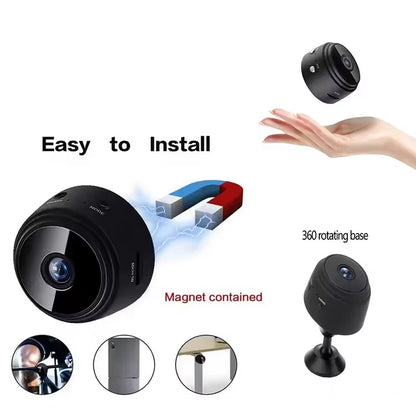CaA9 Mini WiFi Camera — HD, Night Vision, Indoor/Outdoor Use
