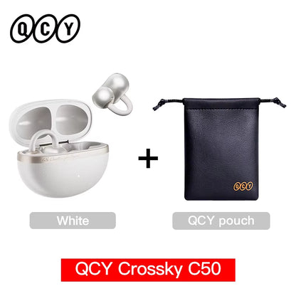 Crossky C50 Open-Ear Wireless Earbuds — Bluetooth 6.0, Clip-On, 4-Mic Call Clarity