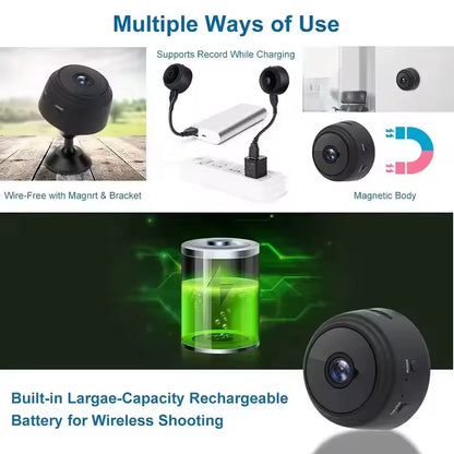 CaA9 Mini WiFi Camera — HD, Night Vision, Indoor/Outdoor Use