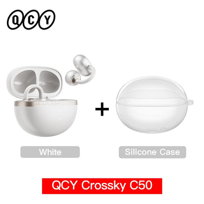 Crossky C50 Open-Ear Wireless Earbuds — Bluetooth 6.0, Clip-On, 4-Mic Call Clarity