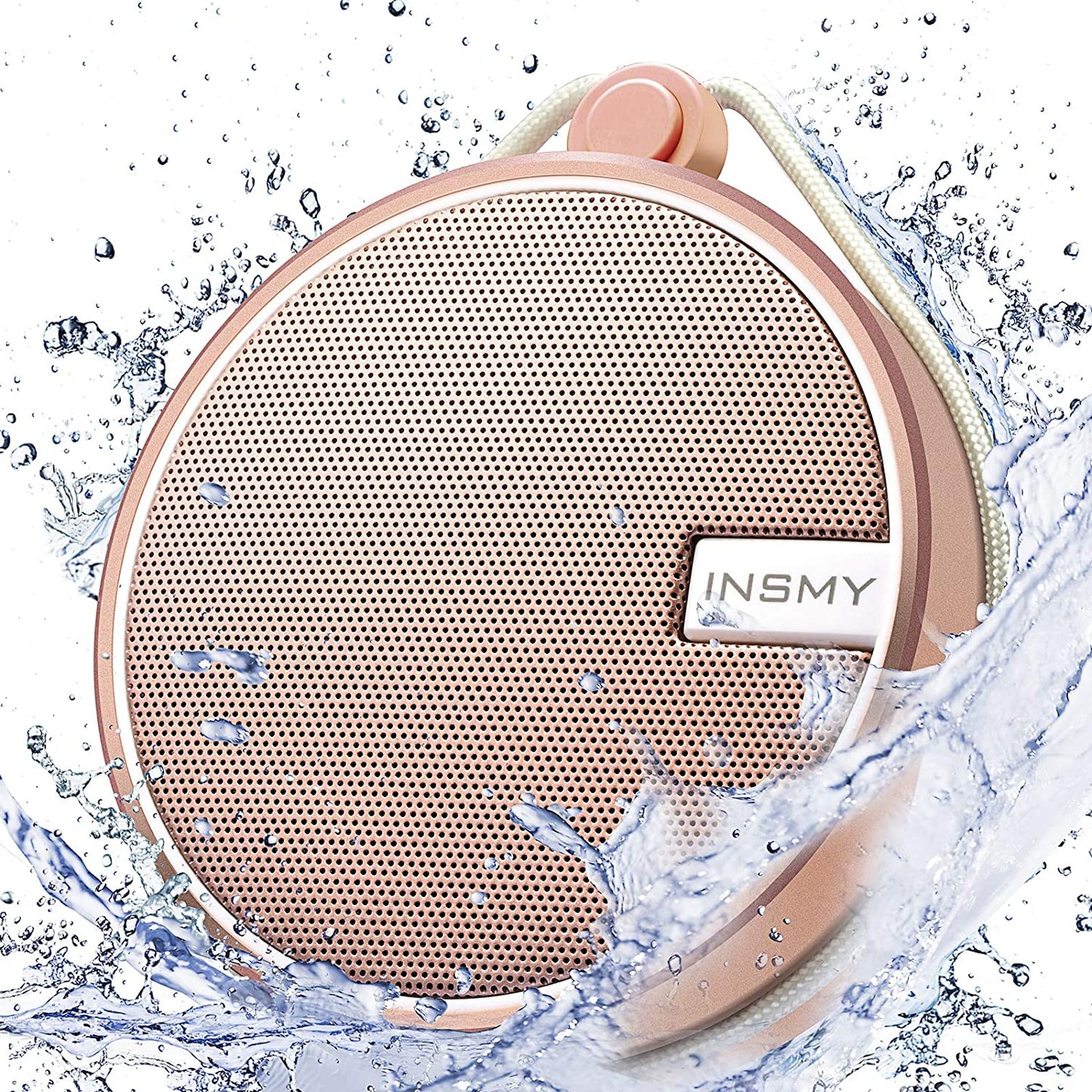 C12 Portable Bluetooth Speaker — IP67 Waterproof Shower Speaker with Suction Cup, Loud Clear Sound, TF Card Support, Ideal for Kayak, Beach & Outdoor Use (Pink)