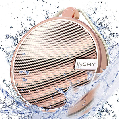 C12 Portable Bluetooth Speaker — IP67 Waterproof Shower Speaker with Suction Cup, Loud Clear Sound, TF Card Support, Ideal for Kayak, Beach & Outdoor Use (Pink)