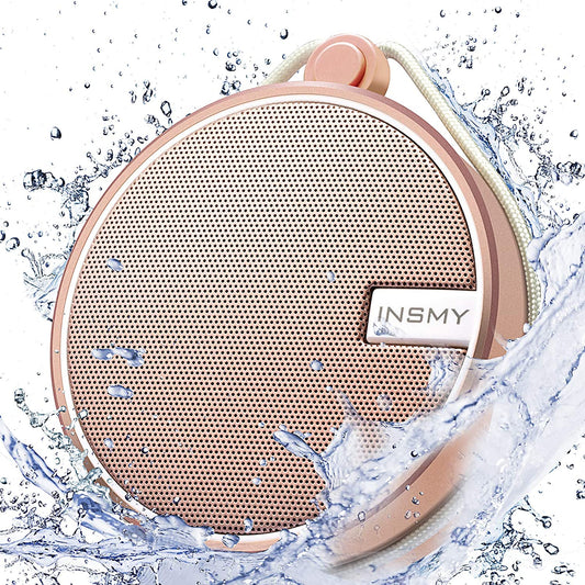 C12 Portable Bluetooth Speaker — IP67 Waterproof Shower Speaker with Suction Cup, Loud Clear Sound, TF Card Support, Ideal for Kayak, Beach & Outdoor Use (Pink)