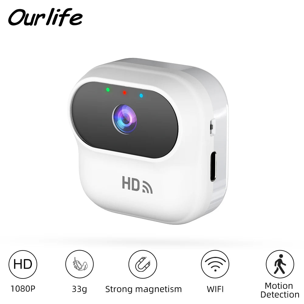 Ourlife A800 Mini WiFi Security Camera — 1080p with Motion Tracking