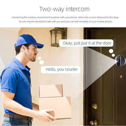 3MP 1080P WiFi Video Doorbell Camera — Smart Peephole Viewer with 5000mAh Battery, PIR Motion Detection, IR Night Vision, Alexa & Google Assistant Compatible (Tuya Smart Life App)