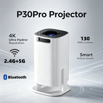 P30 Pro Smart Projector — Android 14, Native 720p, 4K Decoding, WiFi 6