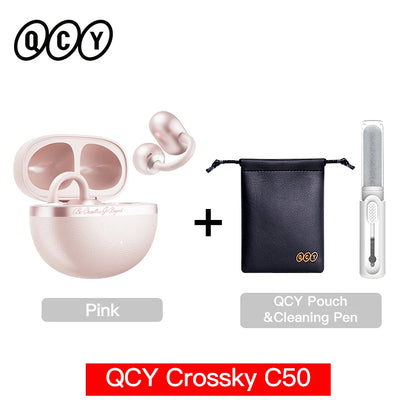 Crossky C50 Open-Ear Wireless Earbuds — Bluetooth 6.0, Clip-On, 4-Mic Call Clarity